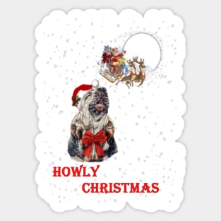 Bloodhound dog Howly Christmas Sticker